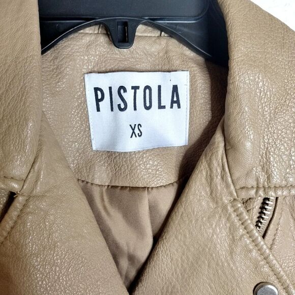 Pistola Tracy Cropped Faux Leather Moto Jacket sz Xs - Picture 5 of 10